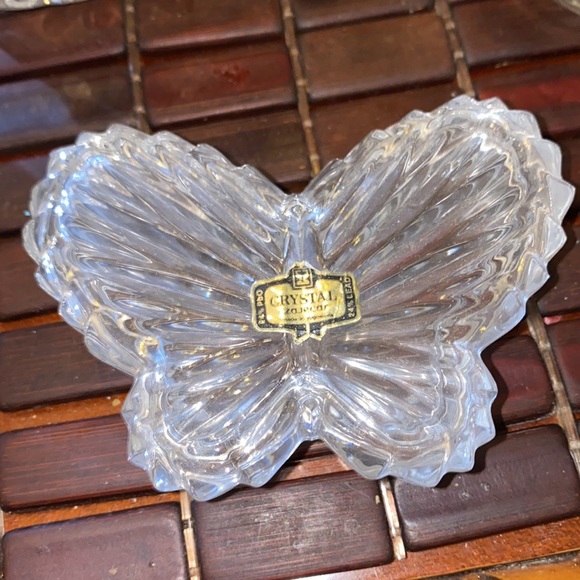 Vintage, crystal candy dishes, butterfly jewelry holder, and spoon holder bundle - Picture 3 of 5